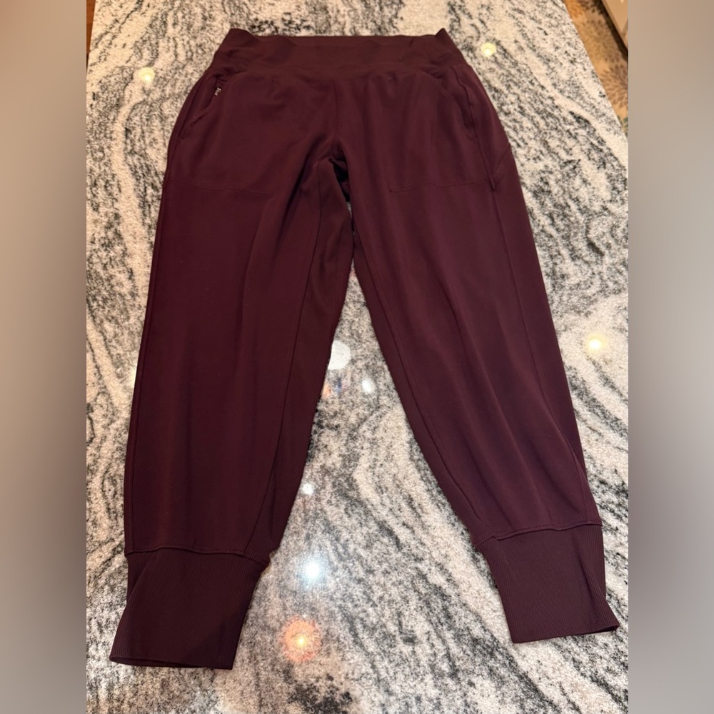 Athleta Deep Wine Tapered Track Joggers